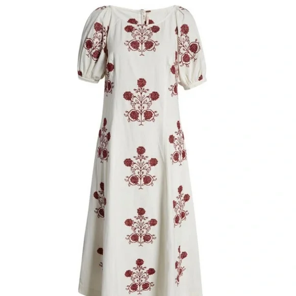 🌿NWT Free People Cactus Flower Embroidered Cotton Dress